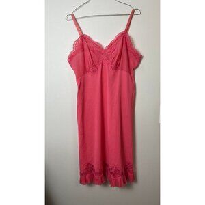 VINTAGE VANITY FAIR PLEATED HEM SLIP DRESS PUNK M
